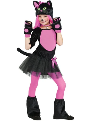 Black And Pink Miss Kitty Cat Girl's Costume