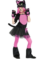 Black And Pink Miss Kitty Cat Girl's Costume