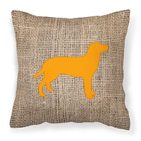 "Caroline's Treasures BB1116-BL-OR-PW1818 Labrador Burlap & Orange Decorative Pillow, 18"" x 18"", Multicolor"