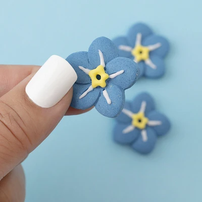 Sweetshop Icing Decoration-Forget-Me-Nots, 8 Pieces