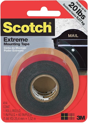 Scotch Extreme Mounting Tape 1"X60"-Black