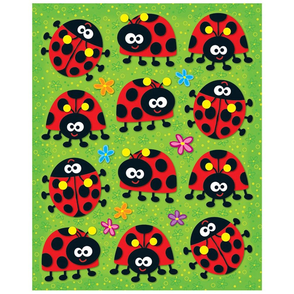 Ladybugs Shape Stickers, Pack Of 72