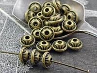 *25* 5x7mm Antique Bronze Bicone Spacer Beads