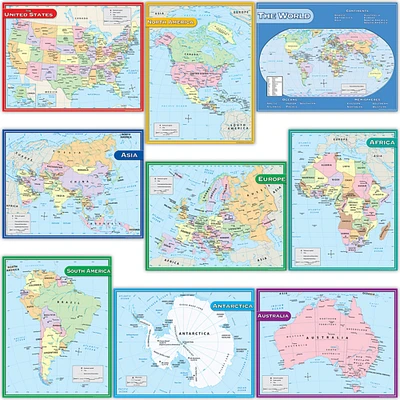 Map Charts Set, Set Of 9