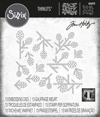 Sizzix Thinlits Dies By Tim Holtz 13/Pkg-Pine Patterns