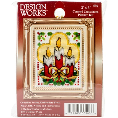 Design Works Counted Cross Stitch Kit 2"X3"-Candles (18 Count)