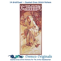 Art Nouveau Alphonse Mucha's Winter Chocolat Counted Cross Stitch Chart Pattern