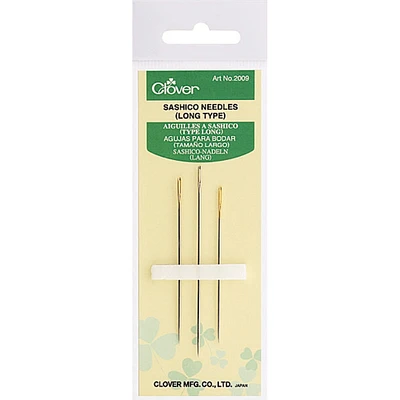 Clover Sashico Needles Long-Assorted Sizes 3/Pkg