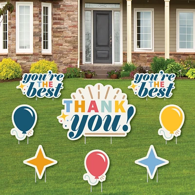 Big Dot of Happiness Thank You So Very Much - Yard Sign and Outdoor Lawn Decorations - Gratitude Yard Signs - Set of 8