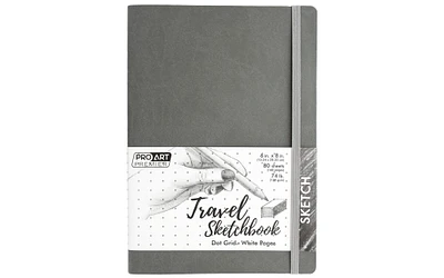 Pro Art Premier Sketch Book Travel 8"x 6" Dot Grid 74lb Grey 80 Sheets, Sketch Book, Sketchbook, Drawing Pad, Sketch Pad, Drawing Paper, Art Book, Drawing Book, Art Paper, Sketchbook for Drawing