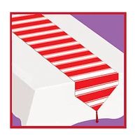 Printed Red & White Stripes Table Runner