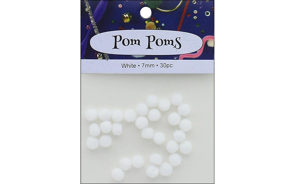 PA Ess Pom Pom 7mm Pkg 30pc White