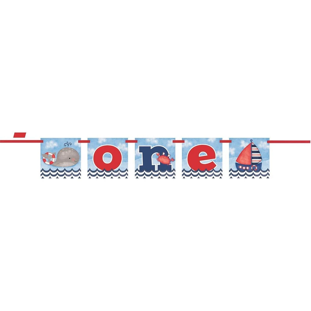 Nautical 1st Birthday Block Banner