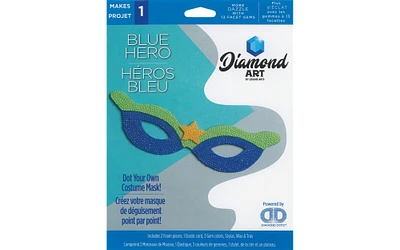 DIAMOND ART BY LEISURE ARTS Costume Foam Mask Blue Super Hero, Beginner Diamond Painting Kits for Adults, Diamond Art for Adults, Diamond Art Kit, Diamond Art Painting