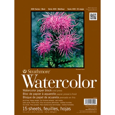 Strathmore Watercolor Paper Pad 9"X12"- Sheets