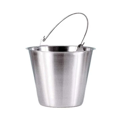 Adcraft Seamless Stainless Steel Pail Bucket, Heavy Gauge, Never Leaks, Holds 6 Qt
