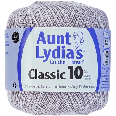 Aunt Lydia's Classic Crochet Thread Size 10-Silver