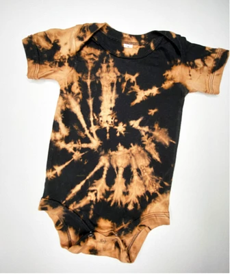 Baby Bleach Dye Short Sleeve Onesie