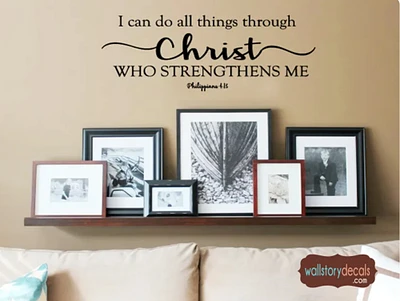 Family Wall Art Decor Quotes Decal - I Can do All Things Through Christ - Scripture Philippians 4 13 - Christian -2134