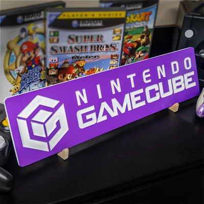 Large Engraved NINTENDO GAMECUBE Logo Video Game Wall Art Collectable