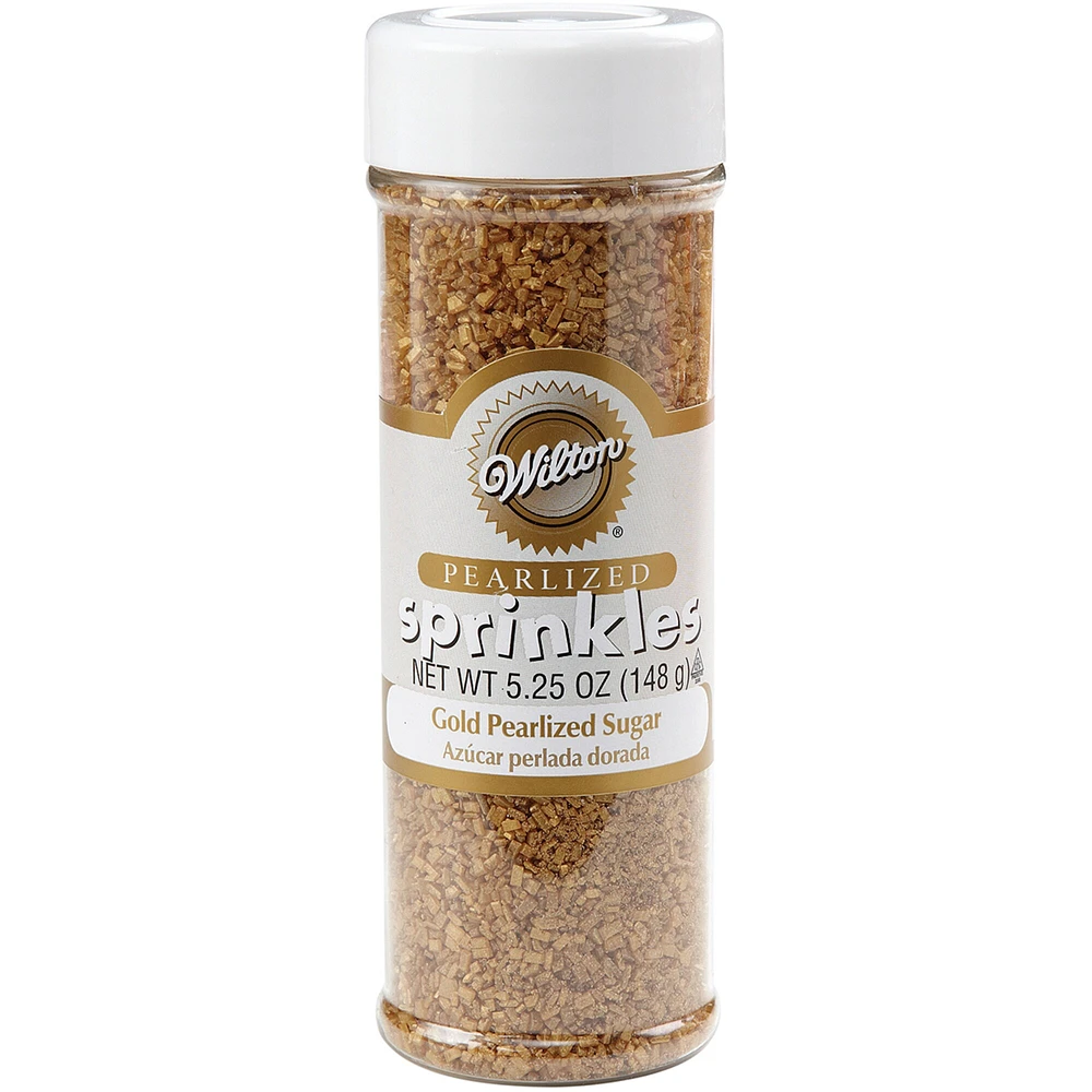 Wilton Pearlized Sugar Sprinkles 5.25Oz-Gold