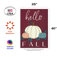 Hello Fall Gourds Decorative Fall Double Sided Flag