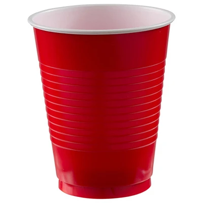 Apple Red Plastic Cups, 18 Oz