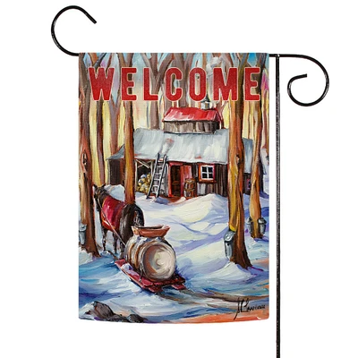 Winter Welcome Cottage Decorative Winter Double Sided Flag