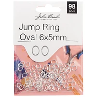 John Bead Jump Ring Oval 6x5mm 98/Pkg-Silver