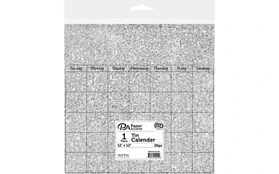 Paper Accents  Calendar Page 12"x12", Tin, 1pc, Wall Calendar Dry Erase Monthly, Large Dry Erase Calendar for Wall, Dry Erase Wall Calendar, Erasable Calendar, Reusable Calendar for Wall, Blank Wall Calendar