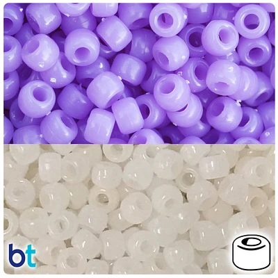 BeadTin Purple Sunshine 9mm Barrel Plastic Pony Beads (200pcs)