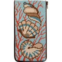 Stitch & Zip Eyeglass Case Needlepoint Kit- Shells & Coral