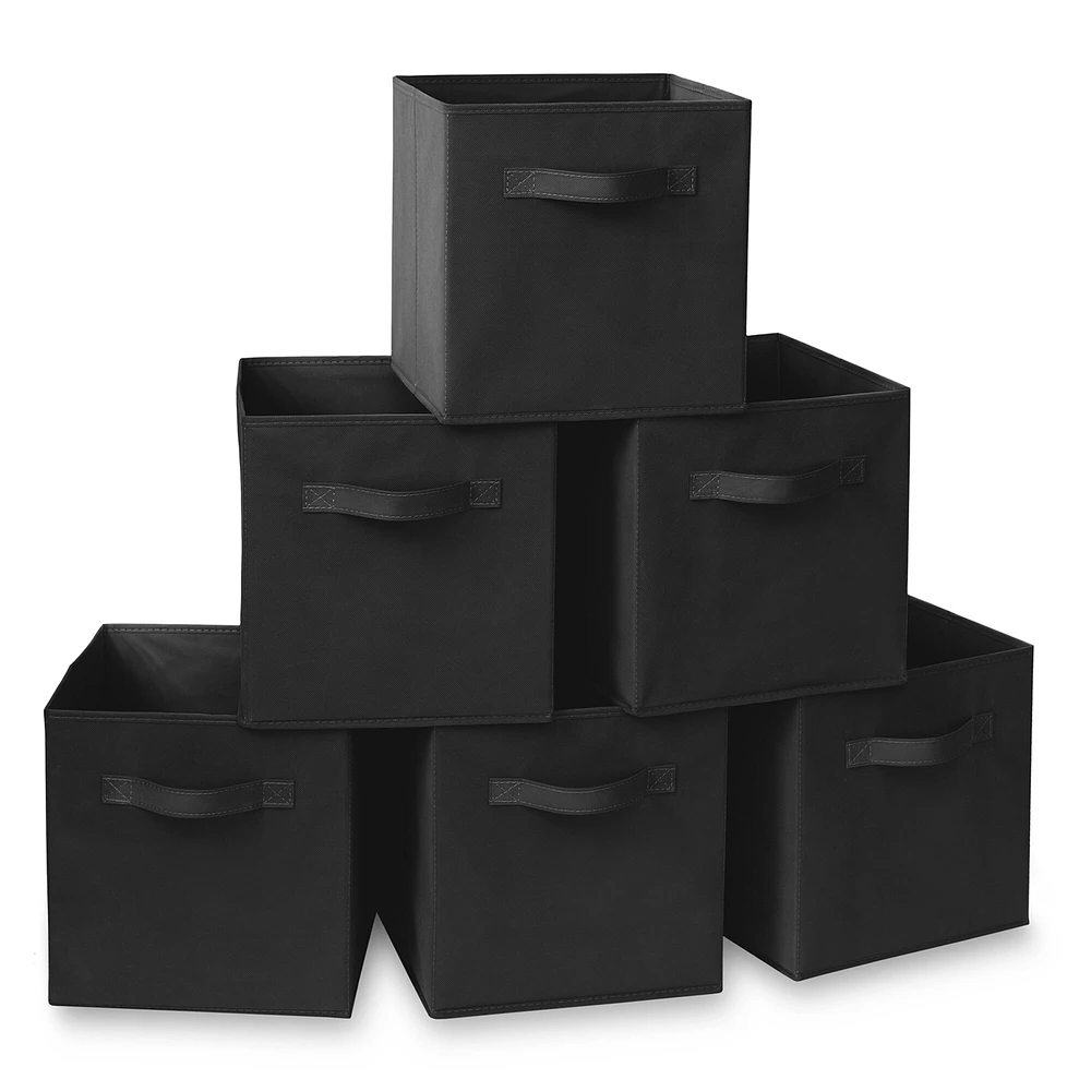 Casafield Set of Collapsible Fabric Cube Storage Bins - 11" Foldable Cloth Baskets for Shelves