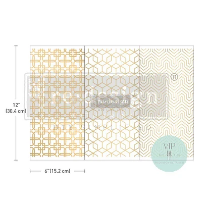 Redesign With Prima Decor Transfers - Motif G?om?trique - 6 sheets , 6"X12" 655350656799