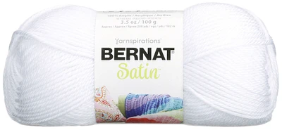 Bernat Satin Solid Yarn-Snow