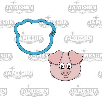 Pig Head Cookie Cutter - Farm Animals, Birthday Theme