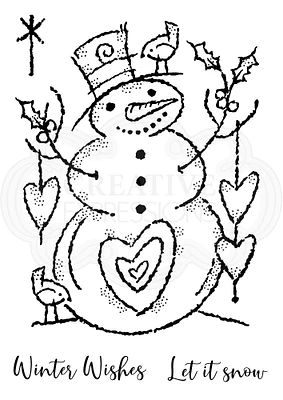 Woodware Craft Collection Woodware Clear Singles Loving Snowman 4 in x 6 in Stamp