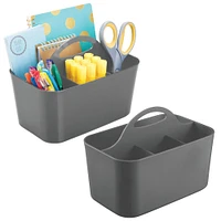 mDesign Plastic Office Storage Organizer Caddy Tote, Small, 2 Pack