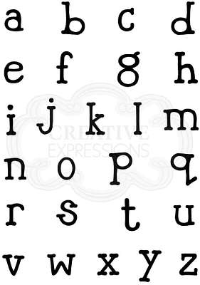 Woodware Craft Collection Woodware Clear Singles Quirky Typewriter Alphabet Lowercase A5 Stamp