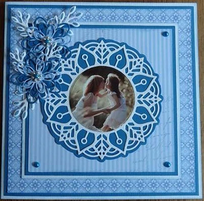 Nellie's Choice  - Shape Die Blue Round Lace-Flower Frame