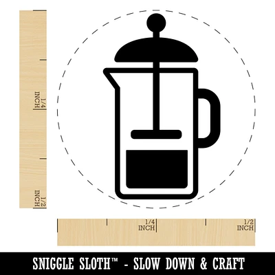French Press Coffee Self-Inking Rubber Stamp for Stamping Crafting Planners