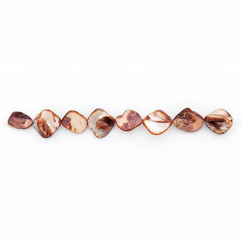 Sea Shell Chunky 12mm-18mm Beads PK/8 Tinted  Amber