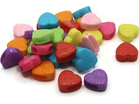 30 15mm Mixed Color Plastic Heart Large Hole Slide Beads