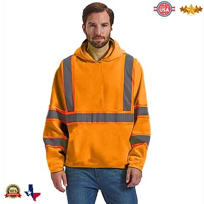 High Visibility Safety Hoodie (Ropa De Trabajo) Long Sleeve Safety Construction Work Reflective Shirts with Hoodie Best Gift For Workers | RADYAN
