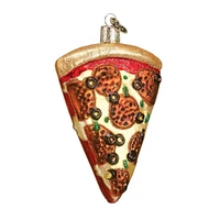 Pizza Slice Glass Ornament Decoration with Free Box