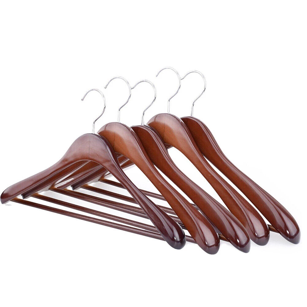 Solid Wood Suit Hanger Clothes 5 packs