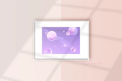 Space Art Print: Pastel Planets | Multiple Sizes | Celestial Illustration | Dreamy Vibes | Space Room Decor