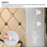 Removable 3D Mirror Flower Wall Sticker for DIY Home Decor