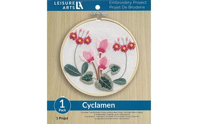 Leisure Arts Emb Kit 6" Cyclamen