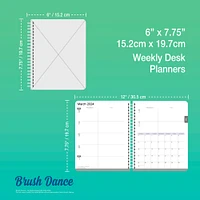 Mindful Living | 2024 6 x 7.75 Inch Weekly Desk Planner | Brush Dance | Art Quotes Photography Inspiration